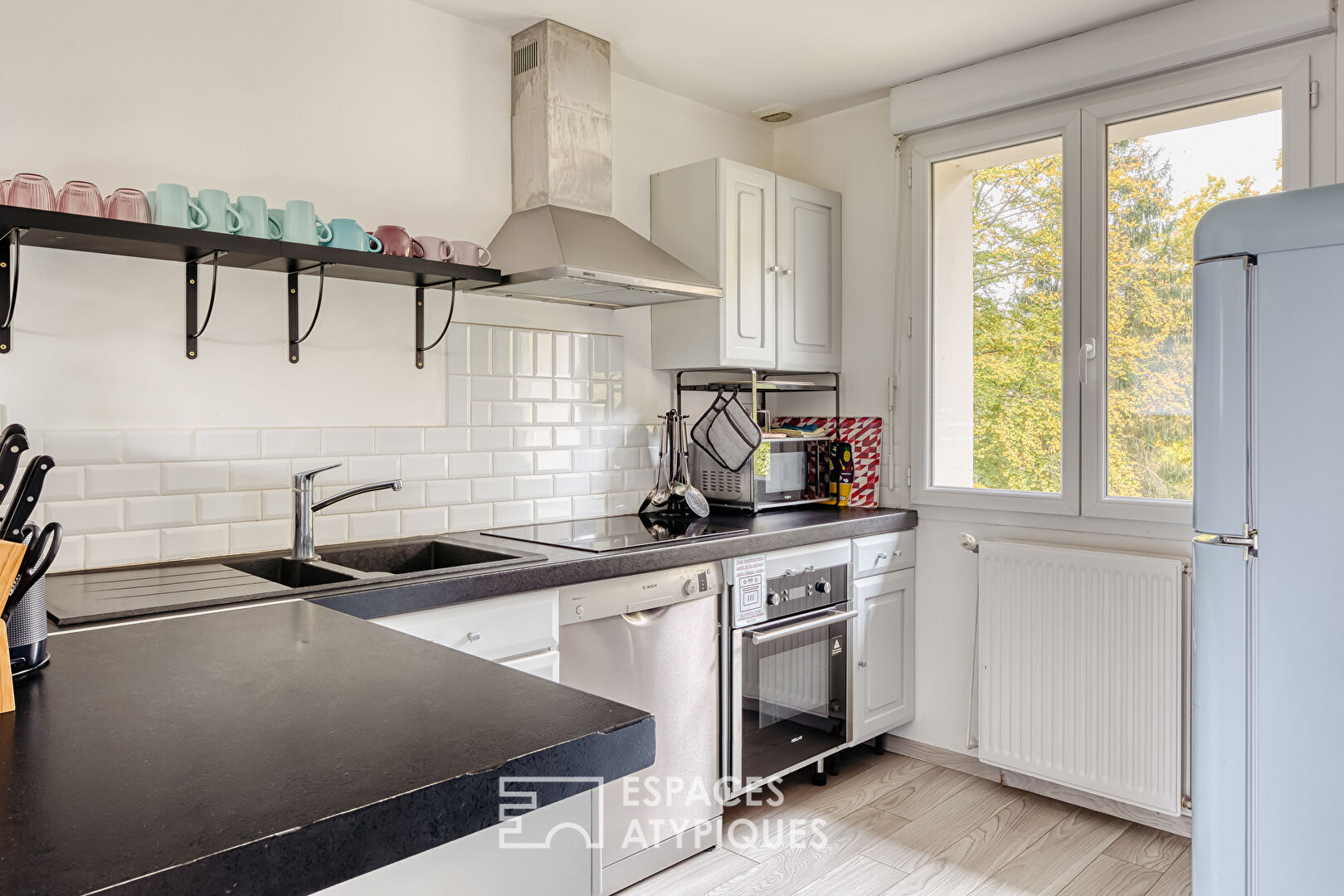 Single-story house with lake view