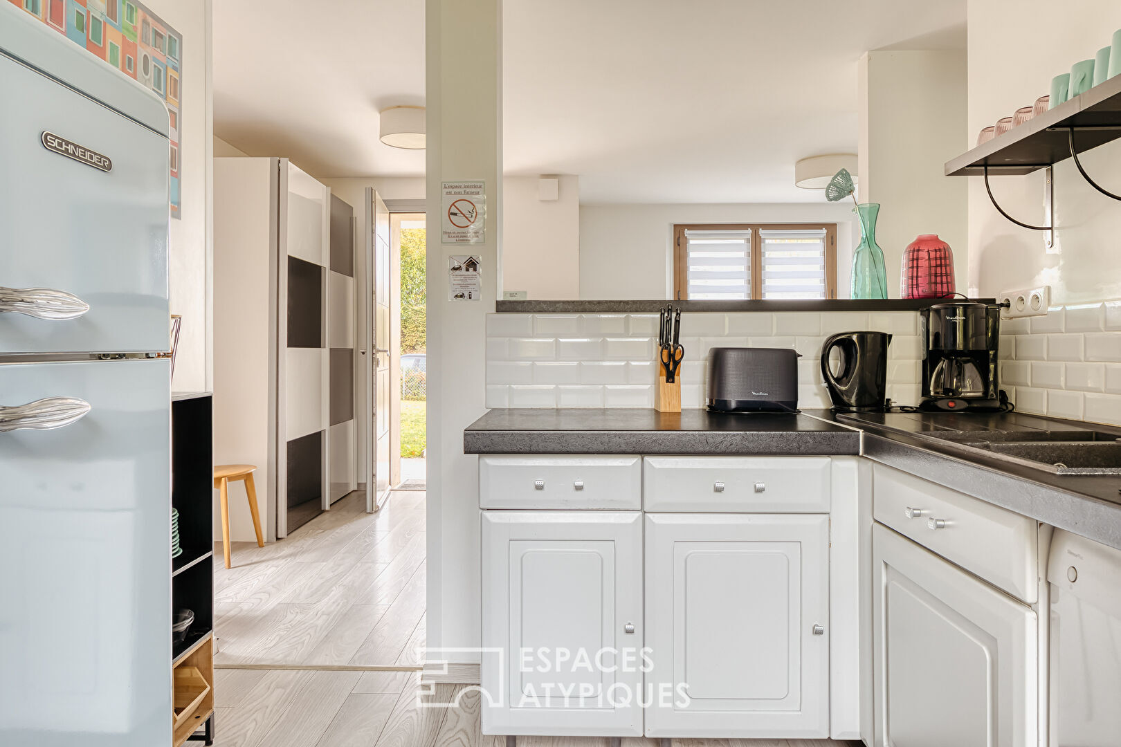 Single-story house with lake view