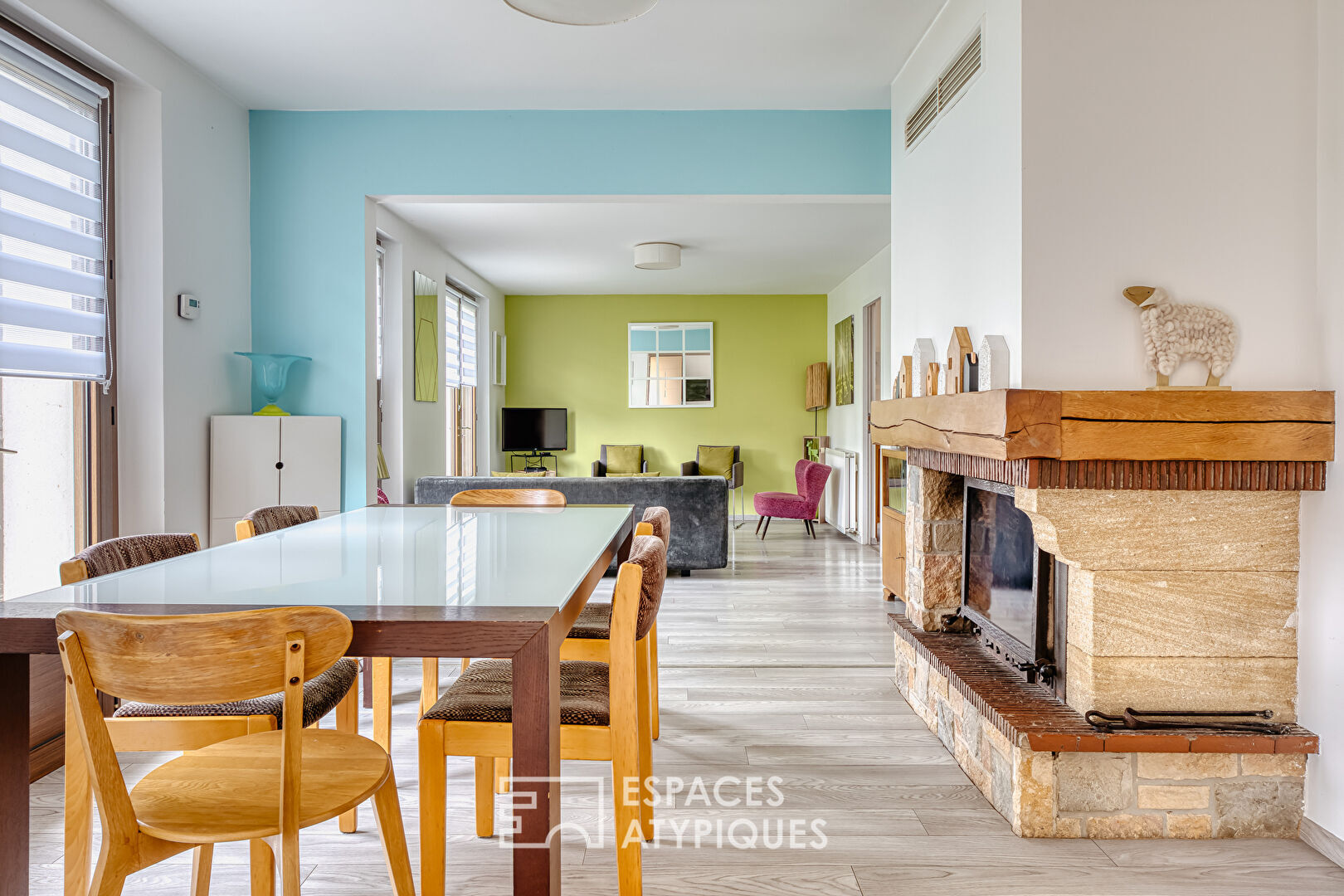 Single-story house with lake view