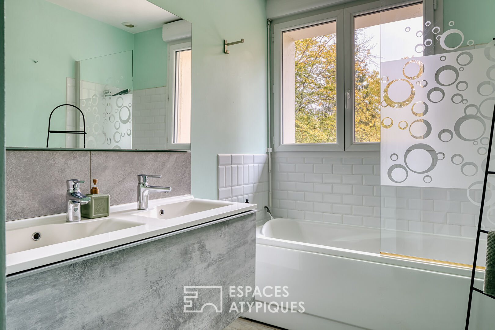 Single-story house with lake view