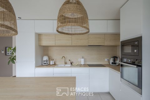 Modern house at the edge of the city
