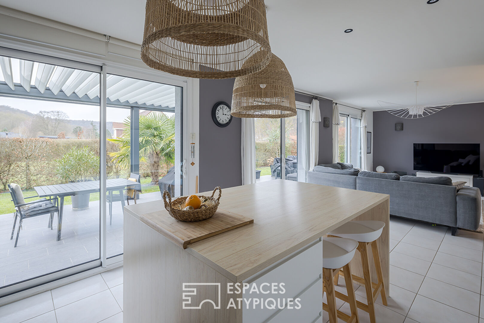Modern house at the edge of the city
