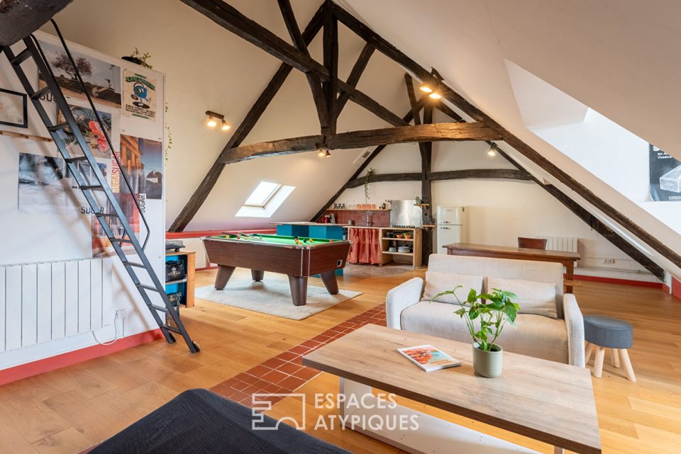 Loft sous les toits avec vue cathédrale