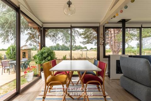 Maison de campagne avec un ancien four à pain, dépendance et vue dégagée sur la campagne