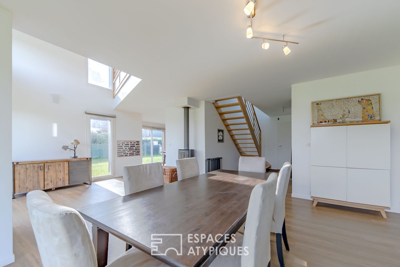 Contemporary wooden frame house