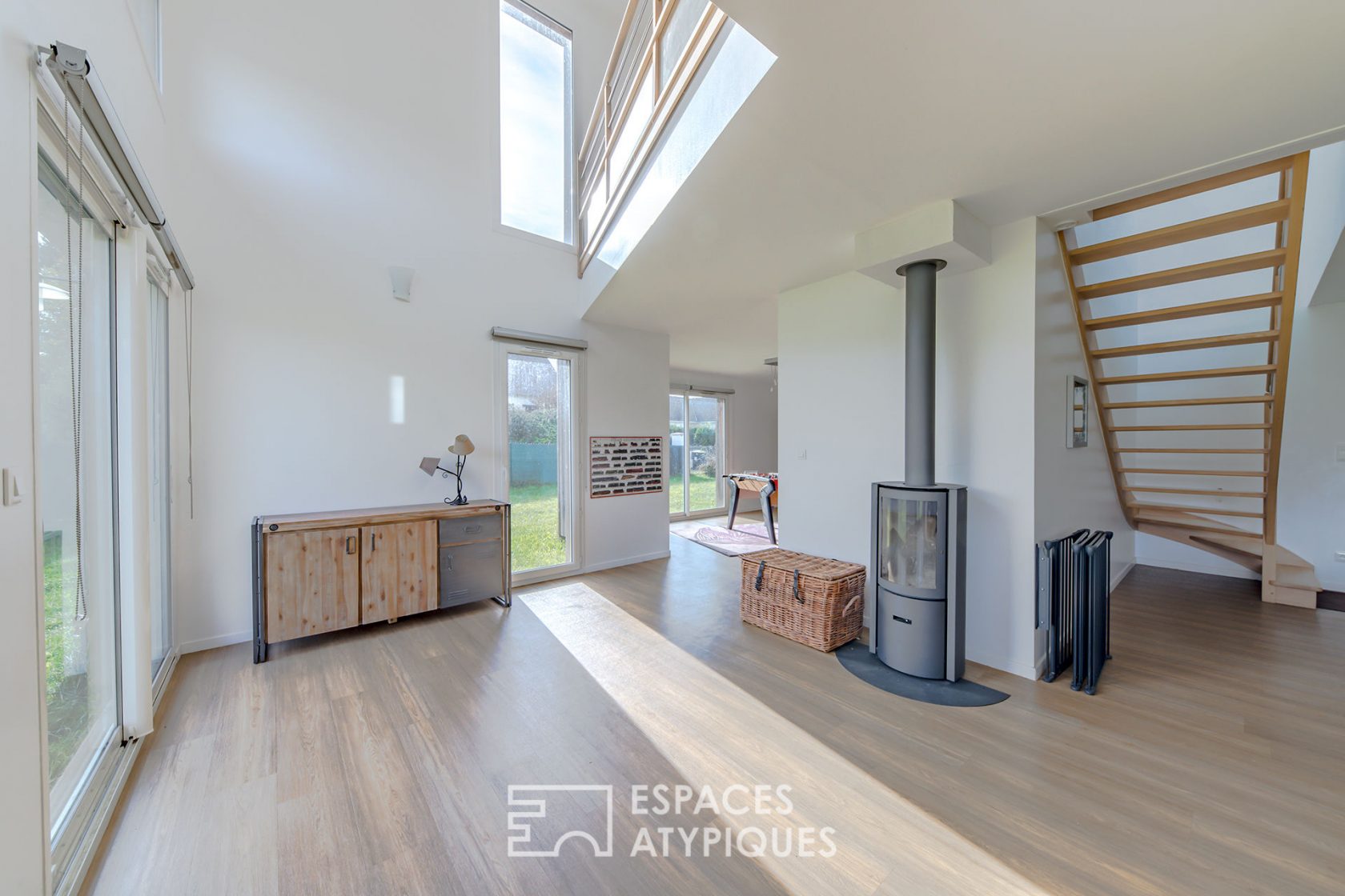 Contemporary wooden frame house