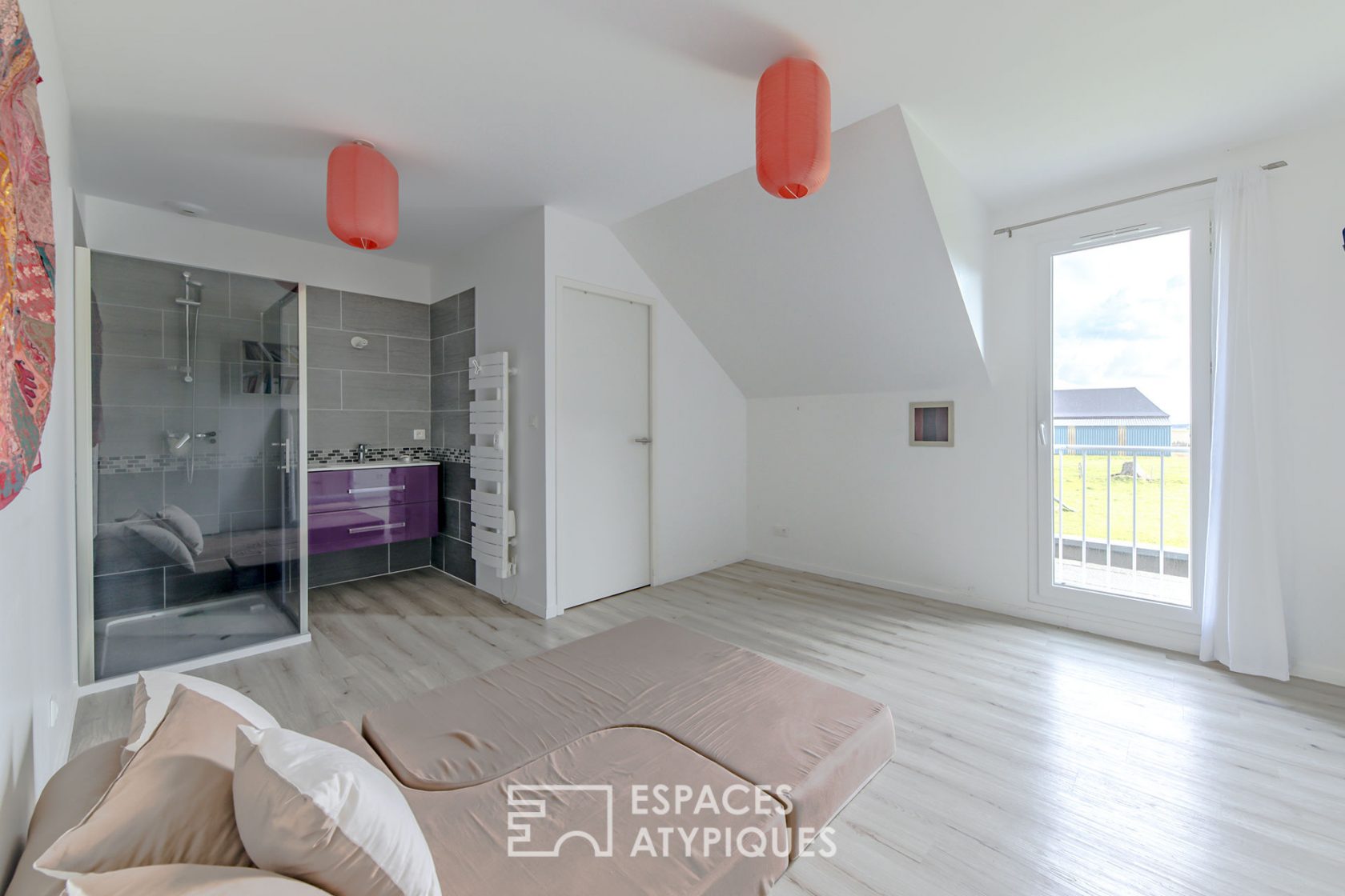 Contemporary wooden frame house