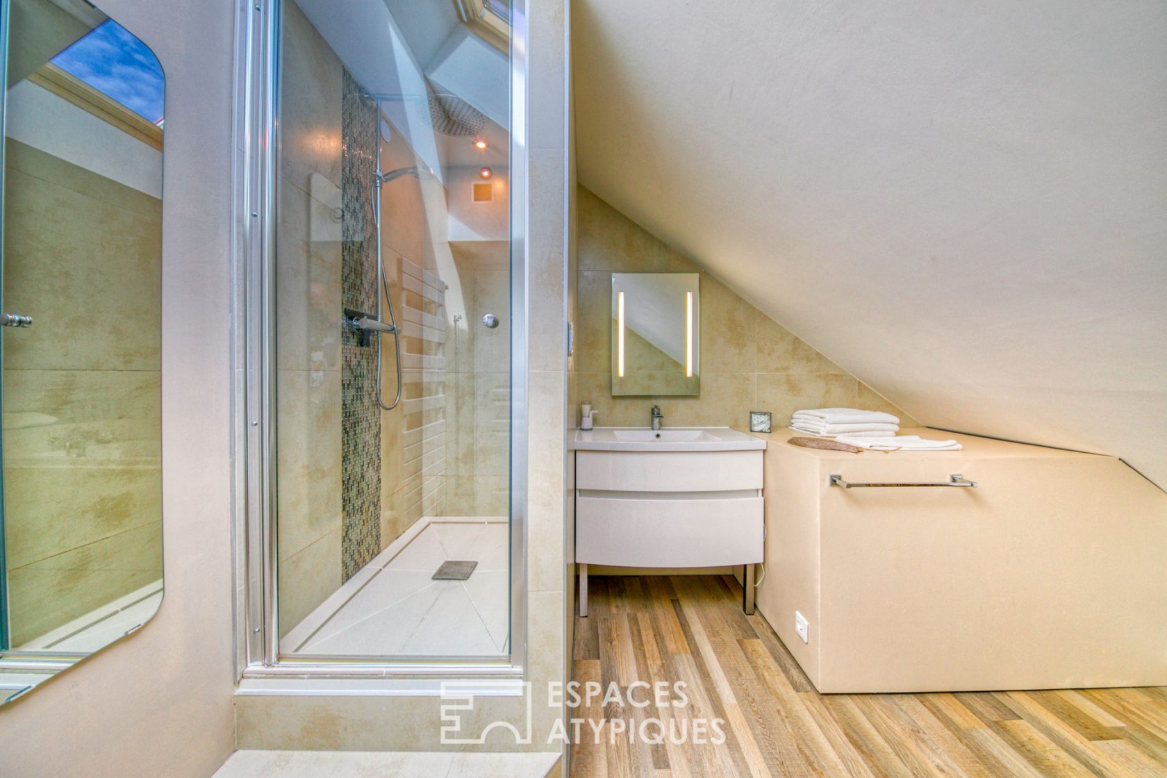 Contemporary loft under the eaves of an old port building