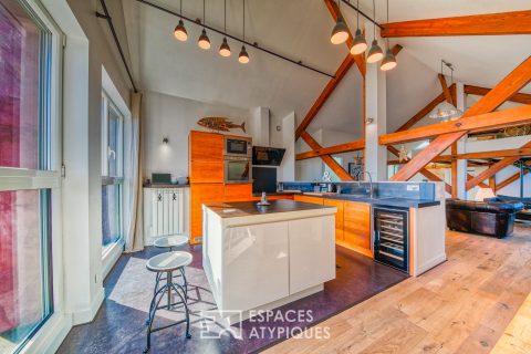 Contemporary loft under the eaves of an old port building