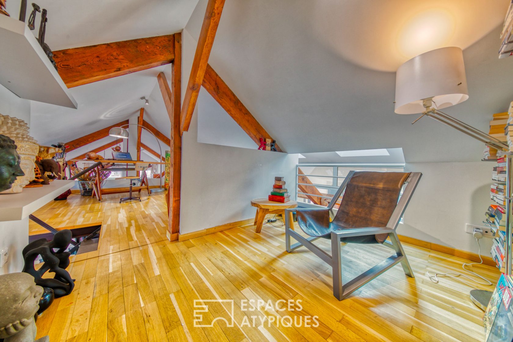 Contemporary loft under the eaves of an old port building
