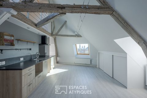 Loft sous comble dans une maison de maître proche de la gare