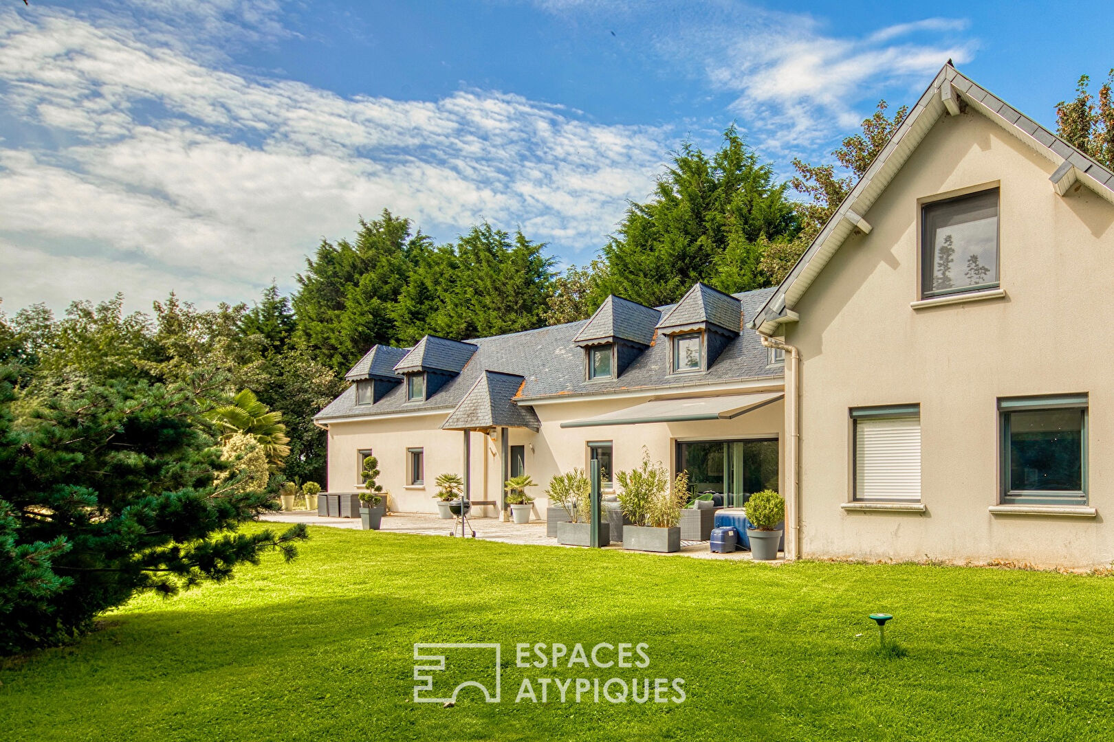 Old farmhouse restructured into a contemporary residence
