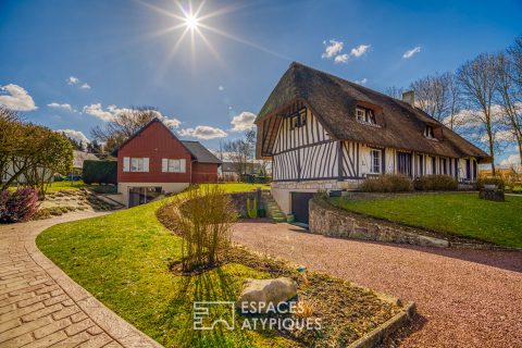 Ensemble chaumière et maison d’hôte proche de la Seine
