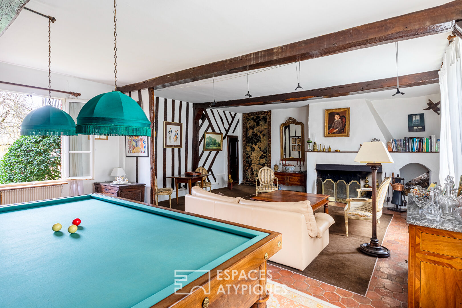 Half-timbered mansion with heated swimming pool