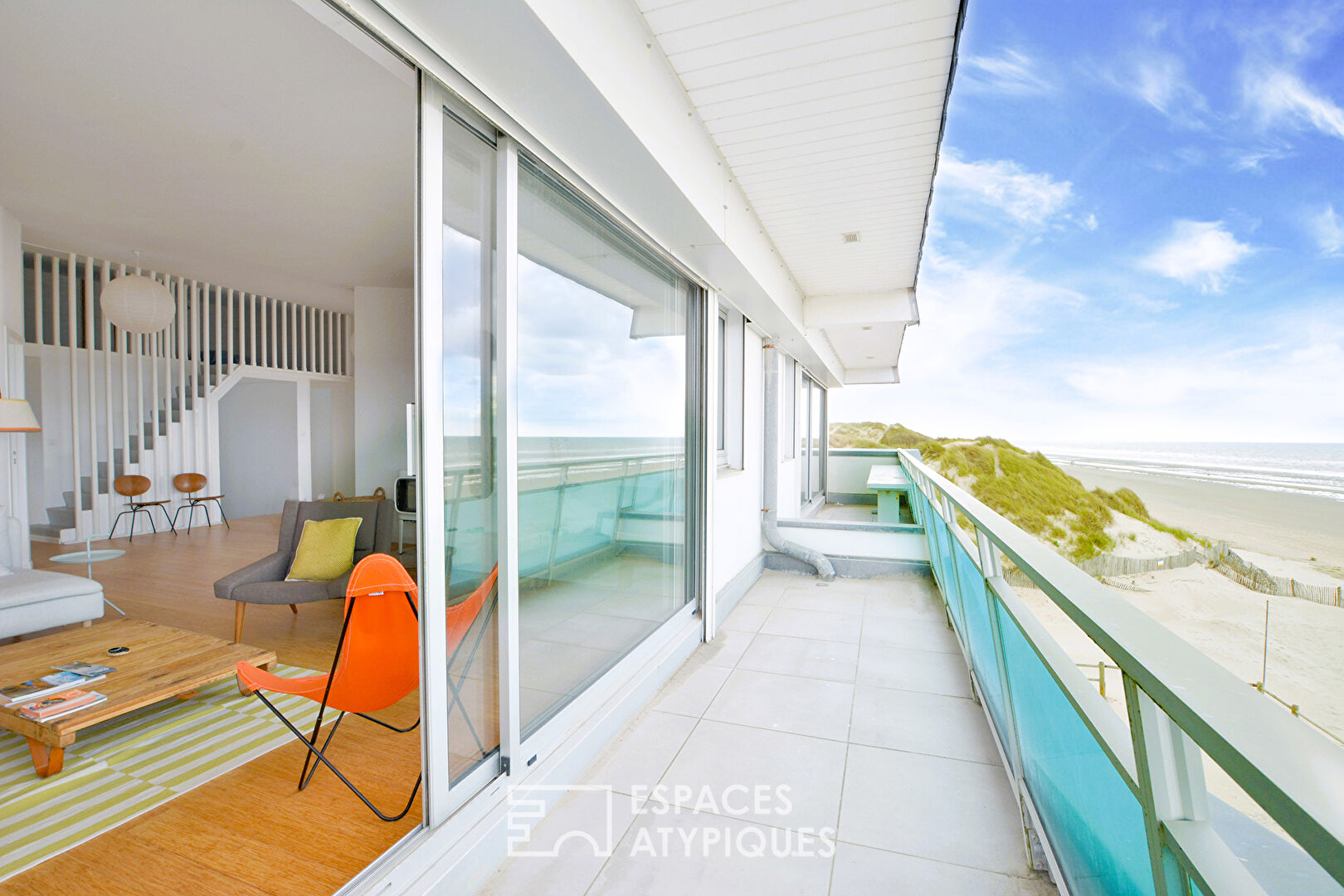 Appartement dernier étage avec vue panoramique sur la mer et les dunes