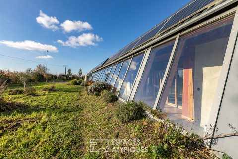 Earthship Biotecture (Reynolds) type wood-framed bioclimatic house