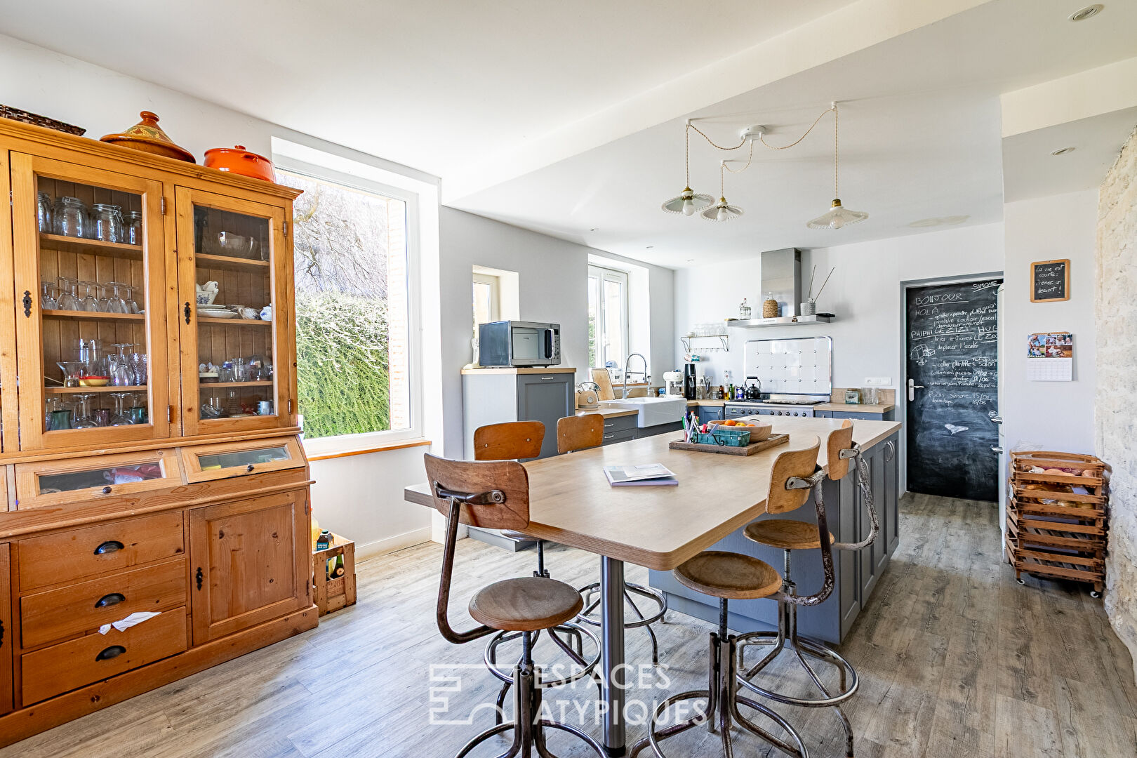 Renovated stone family house with garden