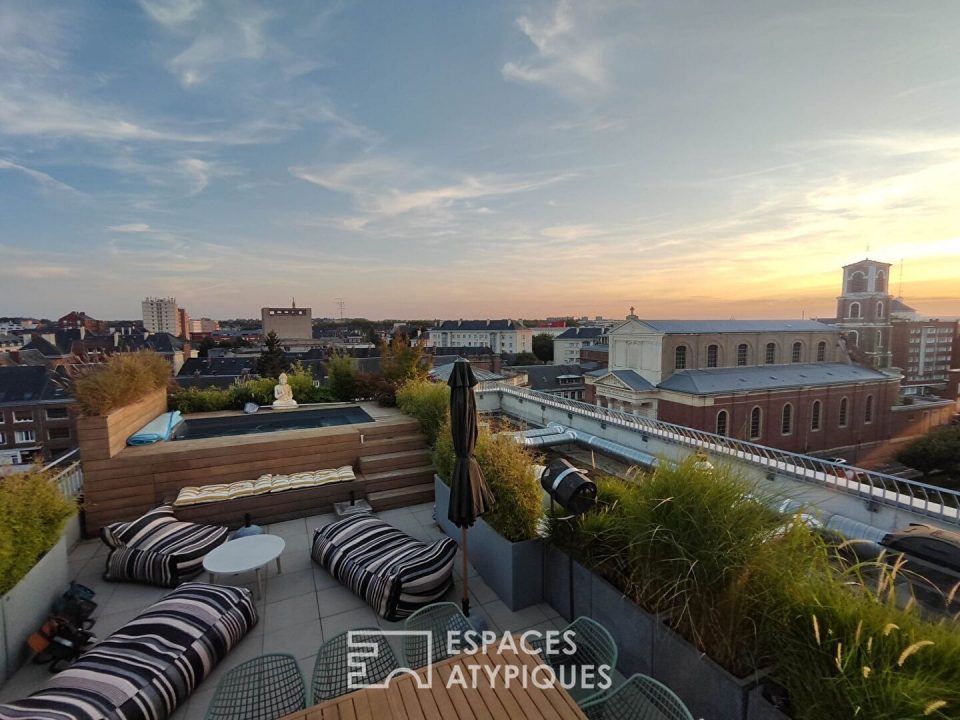 Penthouse avec terrasse piscine. Amiens centre