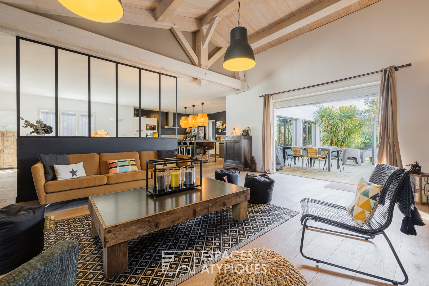 Contemporary setting bathed in light