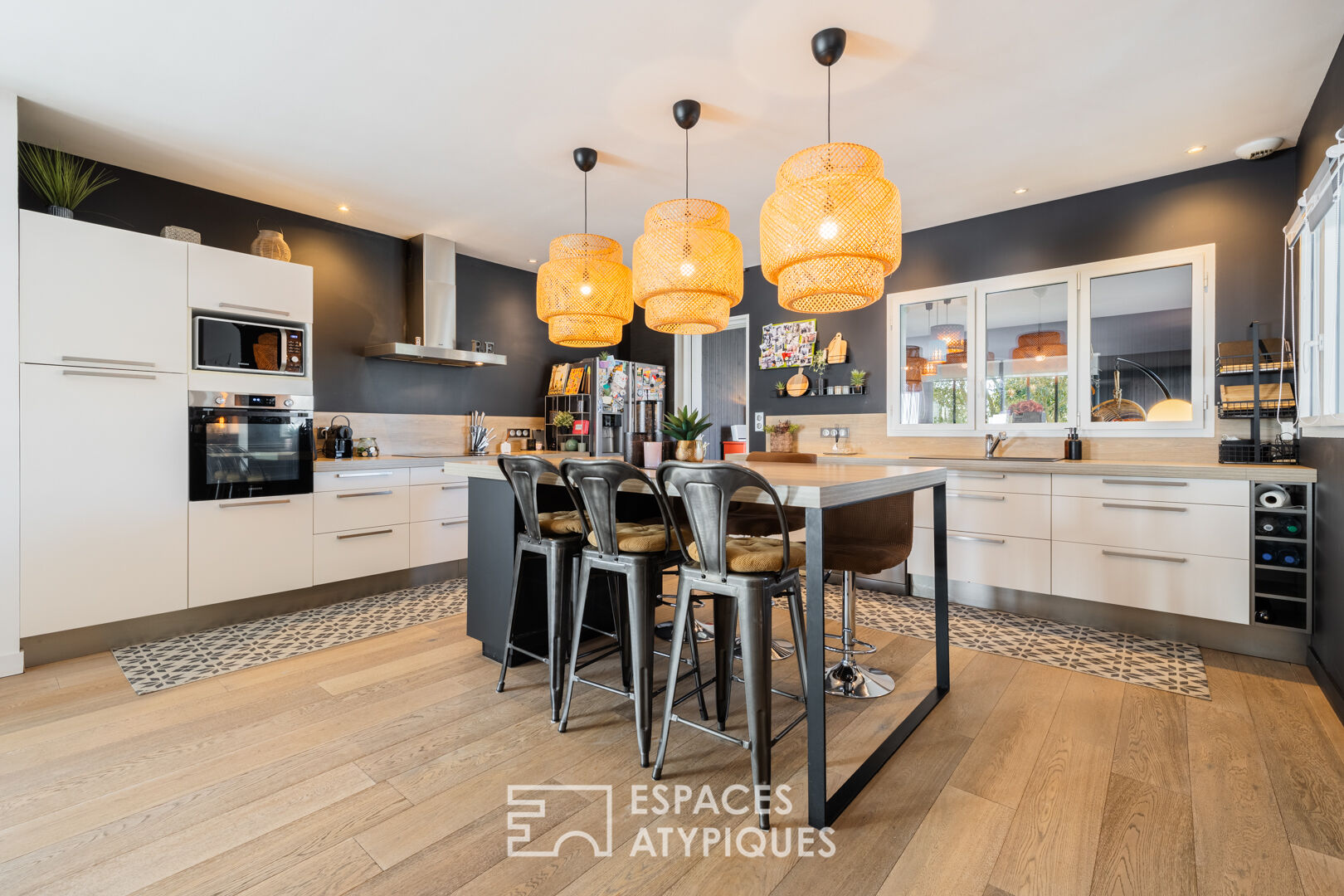 Contemporary setting bathed in light
