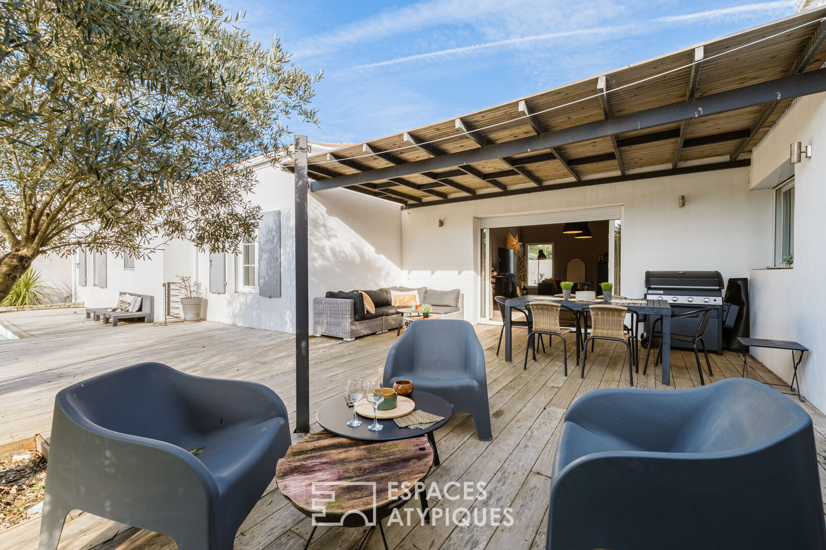 Contemporary setting bathed in light