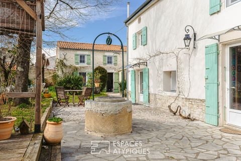 Two charentaises in a bucolic setting