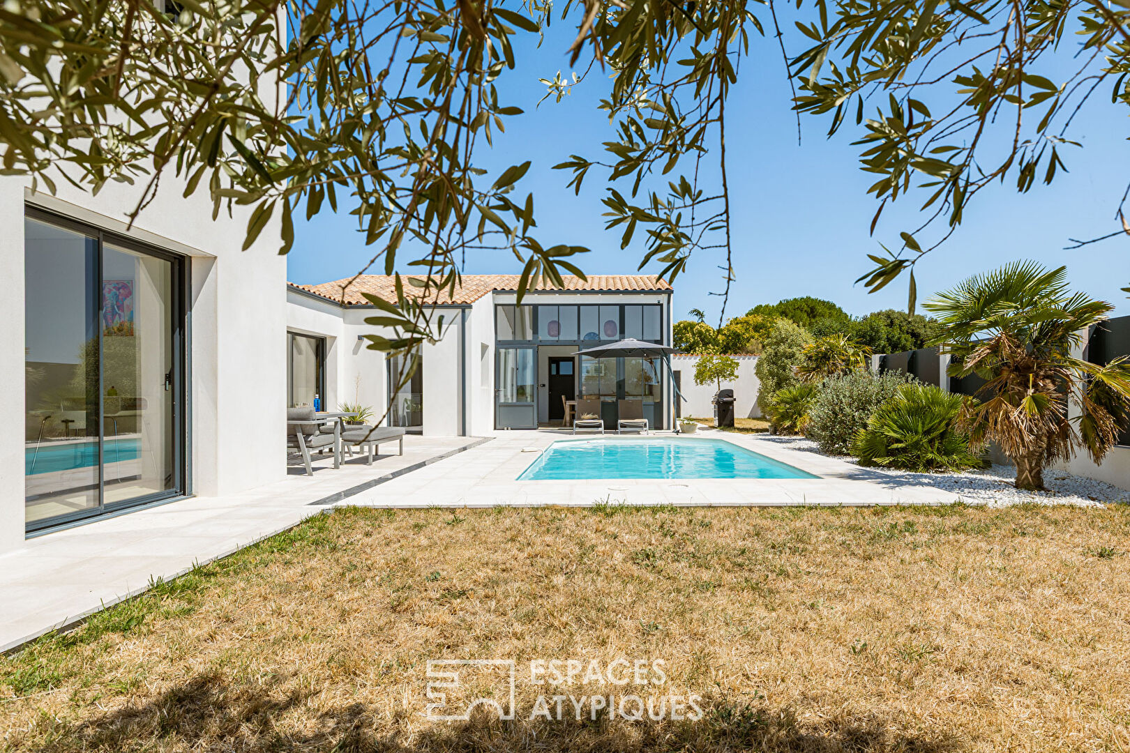 Contemporary with clean lines in a peaceful setting