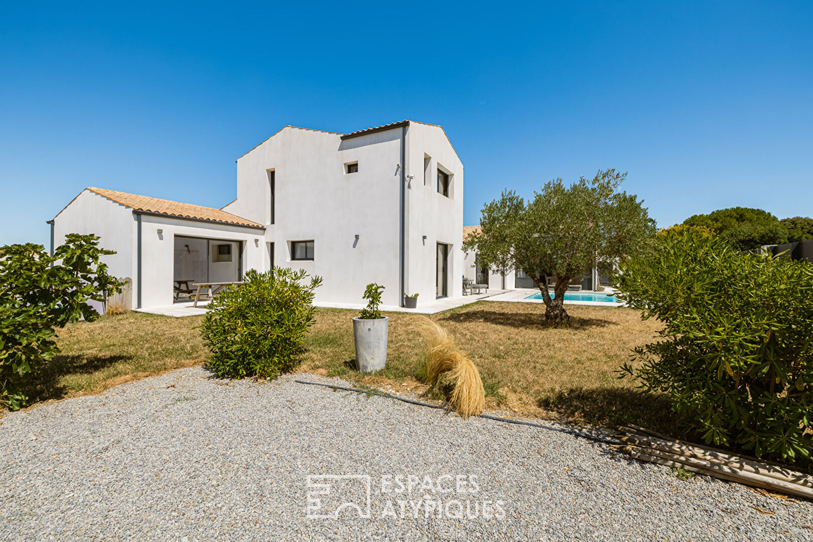 Contemporary with clean lines in a peaceful setting
