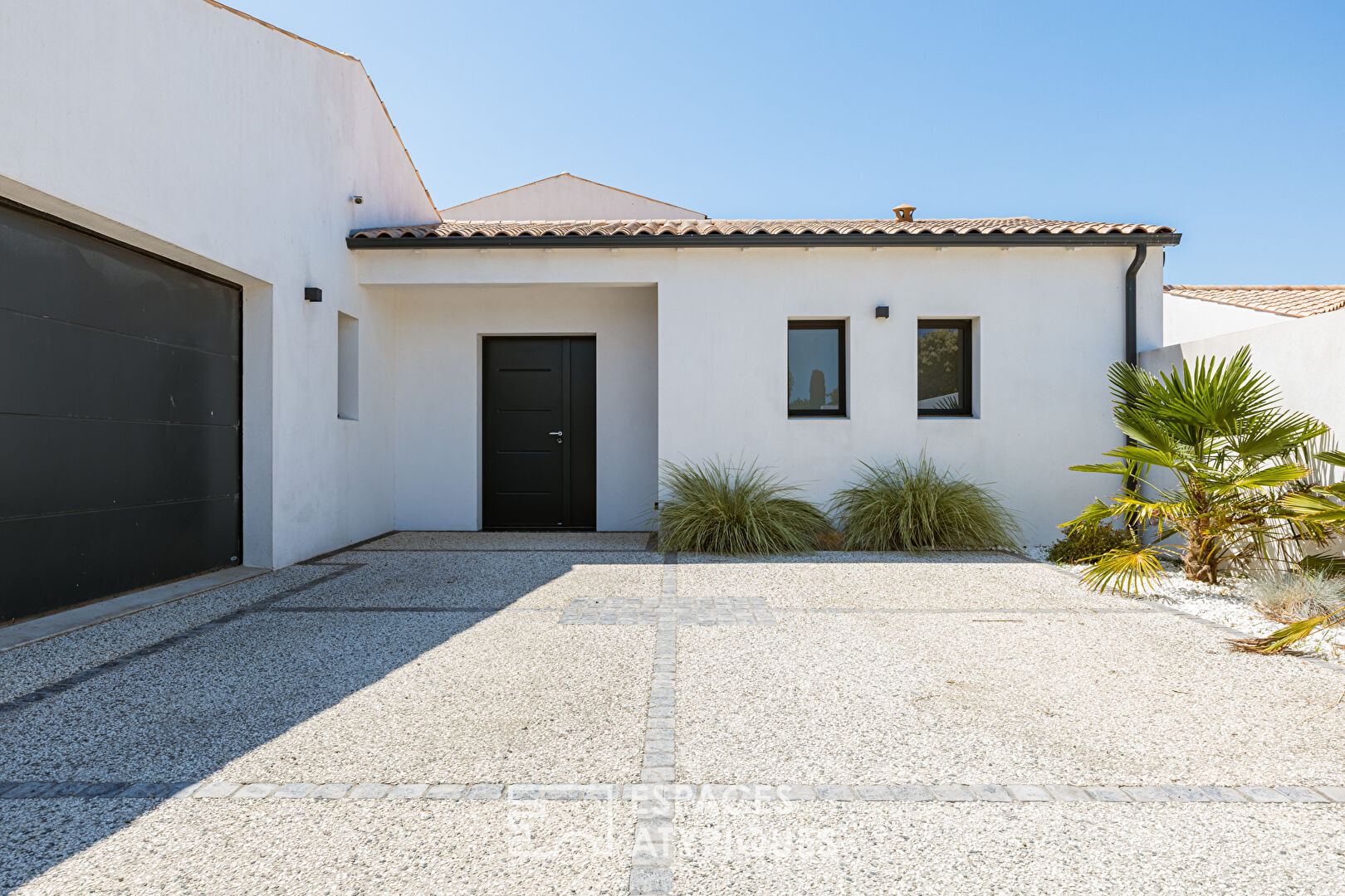 Contemporary with clean lines in a peaceful setting