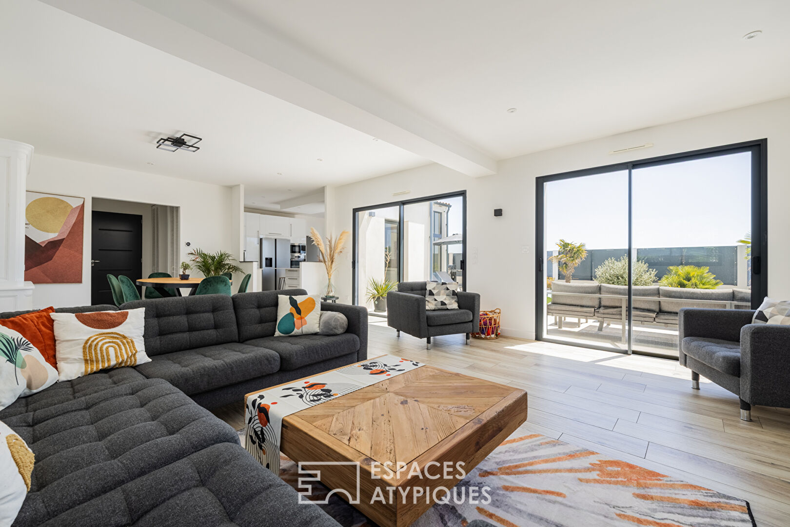 Contemporary with clean lines in a peaceful setting