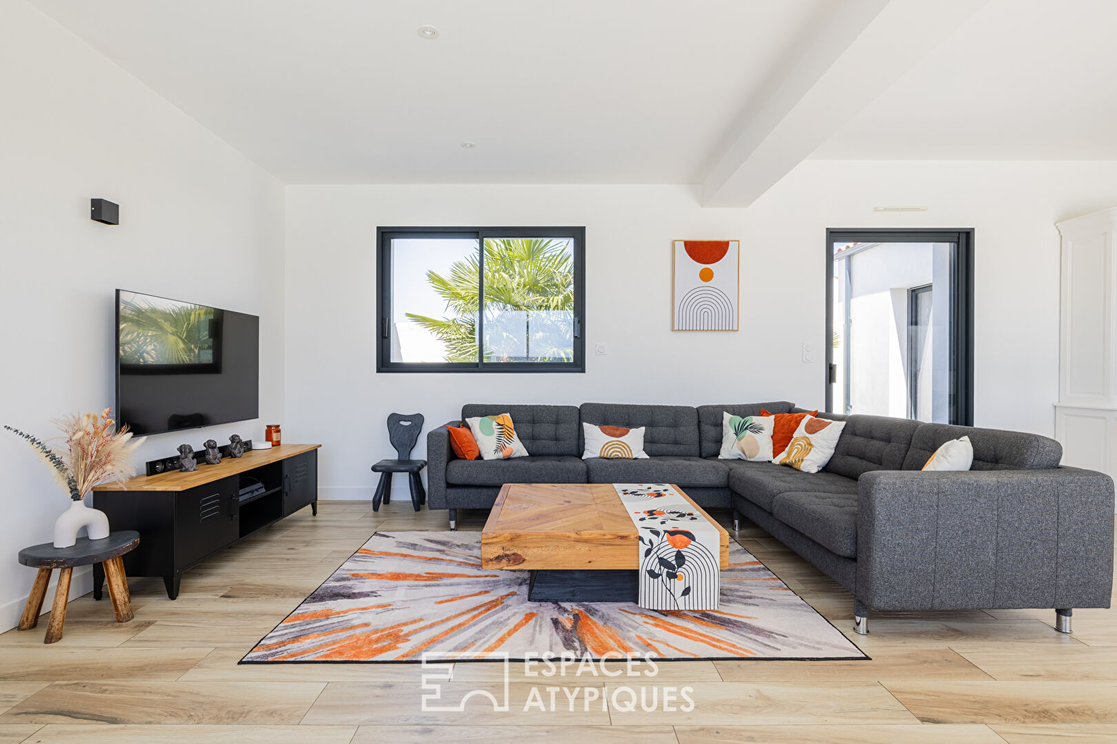 Contemporary with clean lines in a peaceful setting