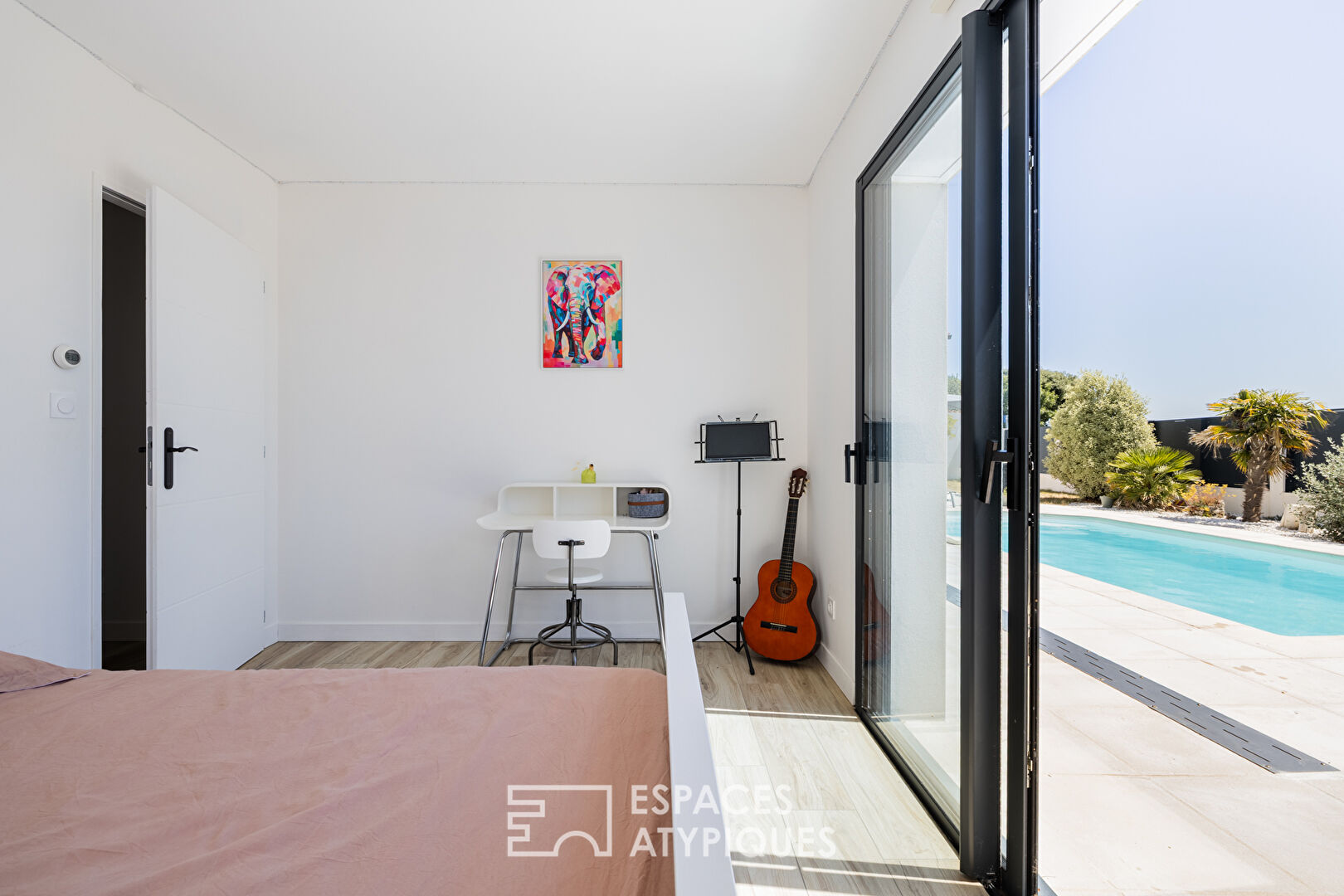 Contemporary with clean lines in a peaceful setting