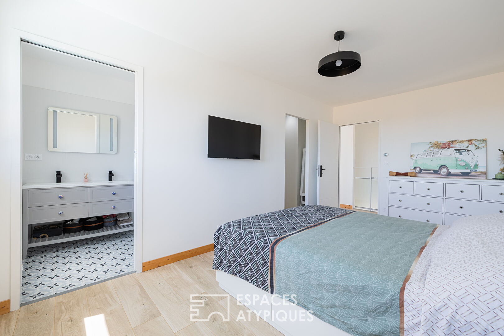 Contemporary with clean lines in a peaceful setting