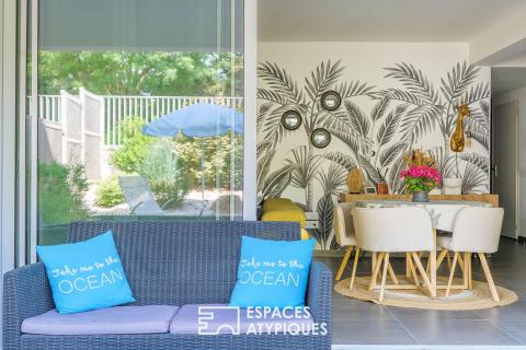 Appartement contemporain avec jardin et garage