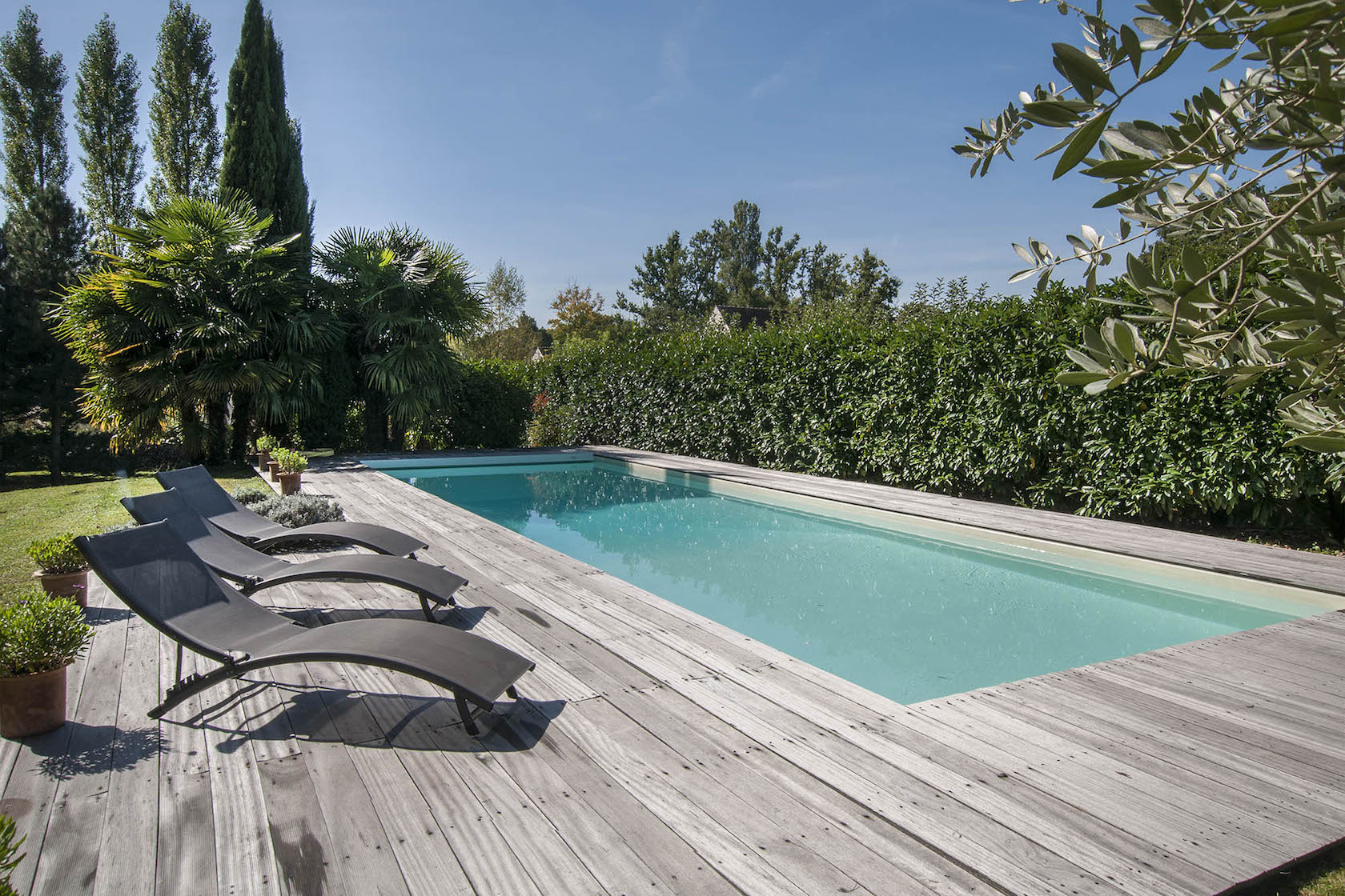 Maison contemporaine avec grand jardin et piscine