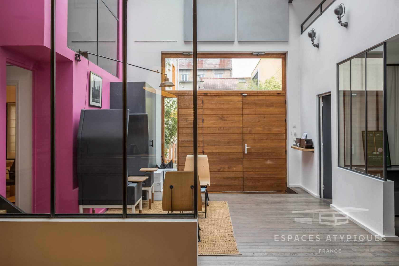 Family loft in an old hangar with roof terrace