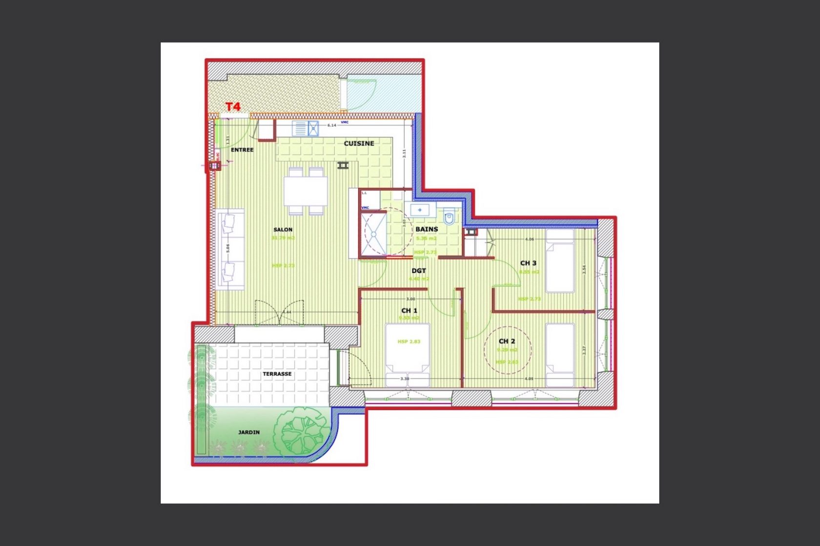 Appartement avec terrasse (lot 4)