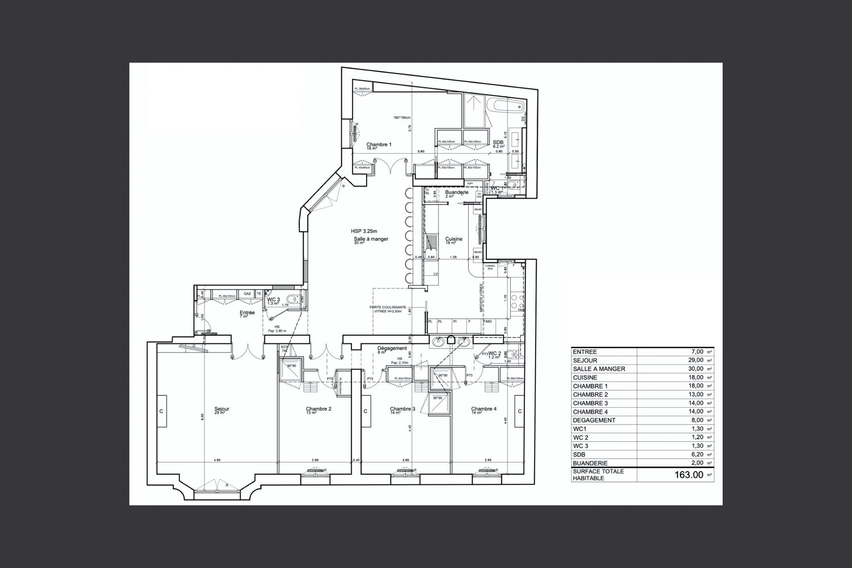 Appartement familial refait par architecte