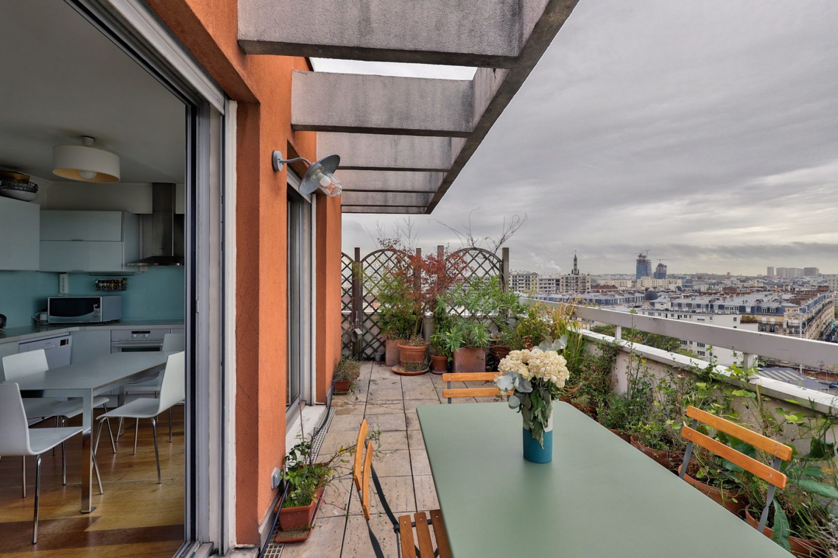 Top floor with terrace and view