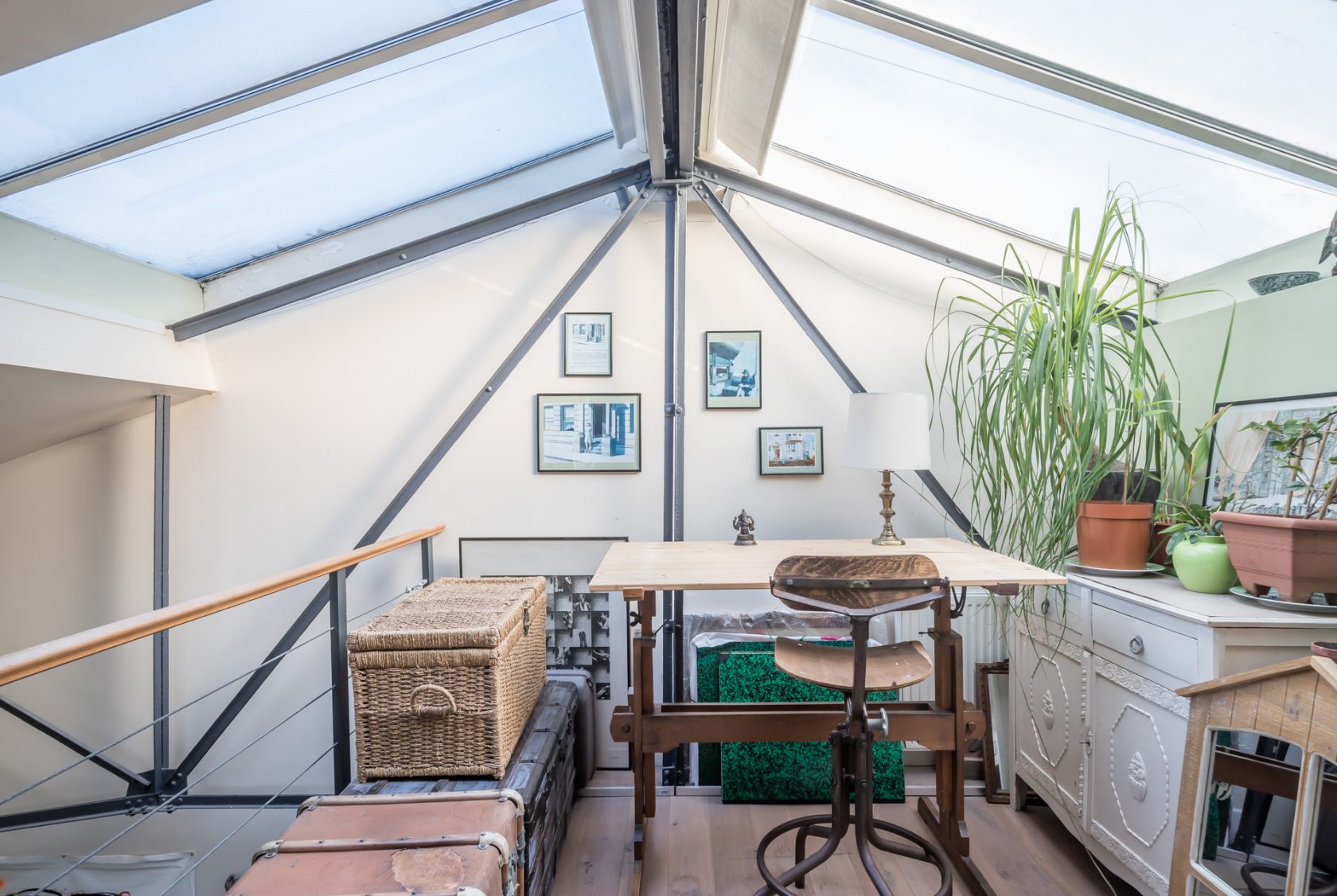 Loft with glass roof and terrace