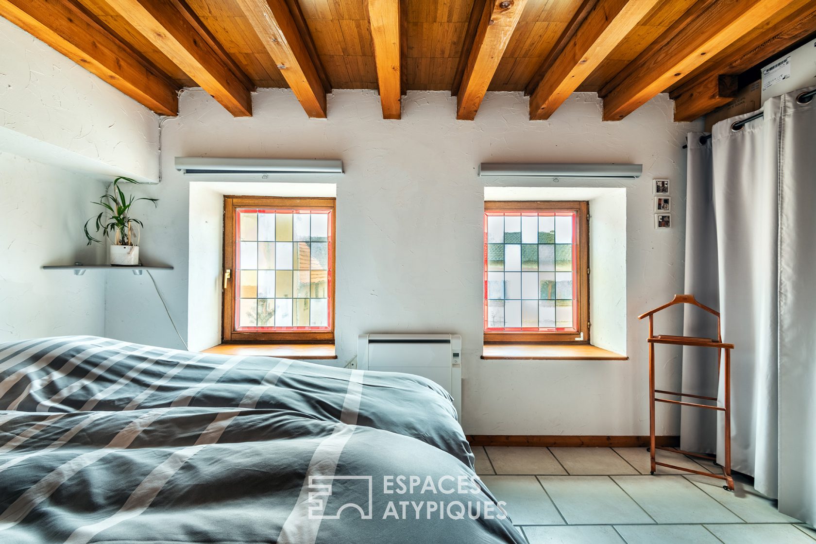 Renovated farmhouse and its guest rooms
