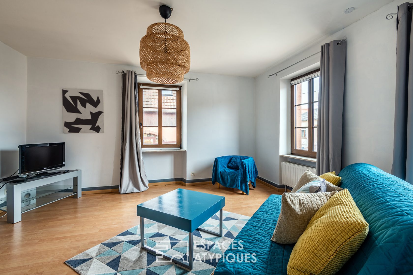 Renovated farmhouse and its guest rooms