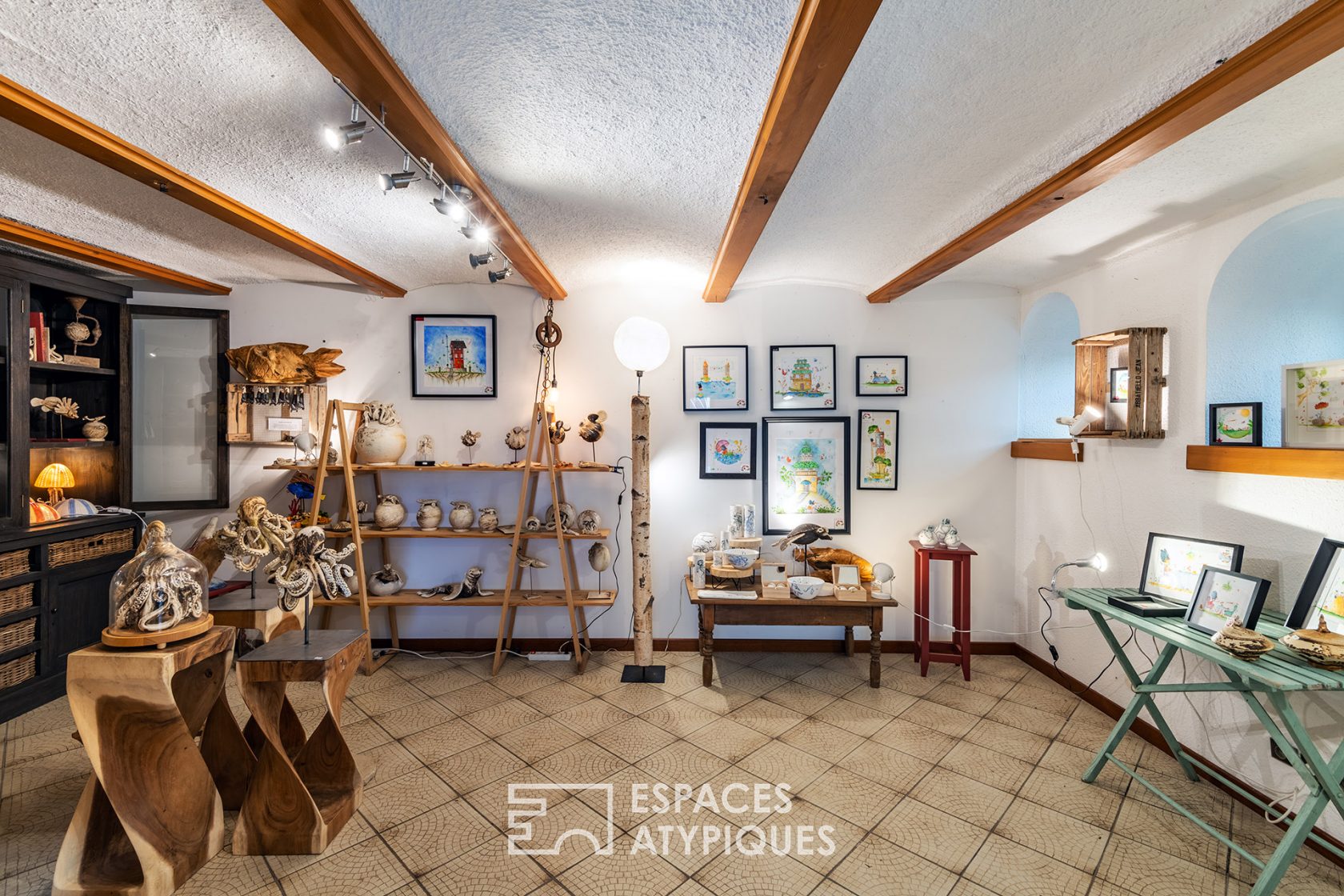 Renovated farmhouse and its guest rooms