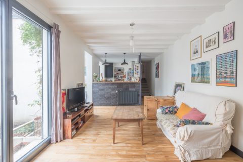 House with contemporary extension and garden