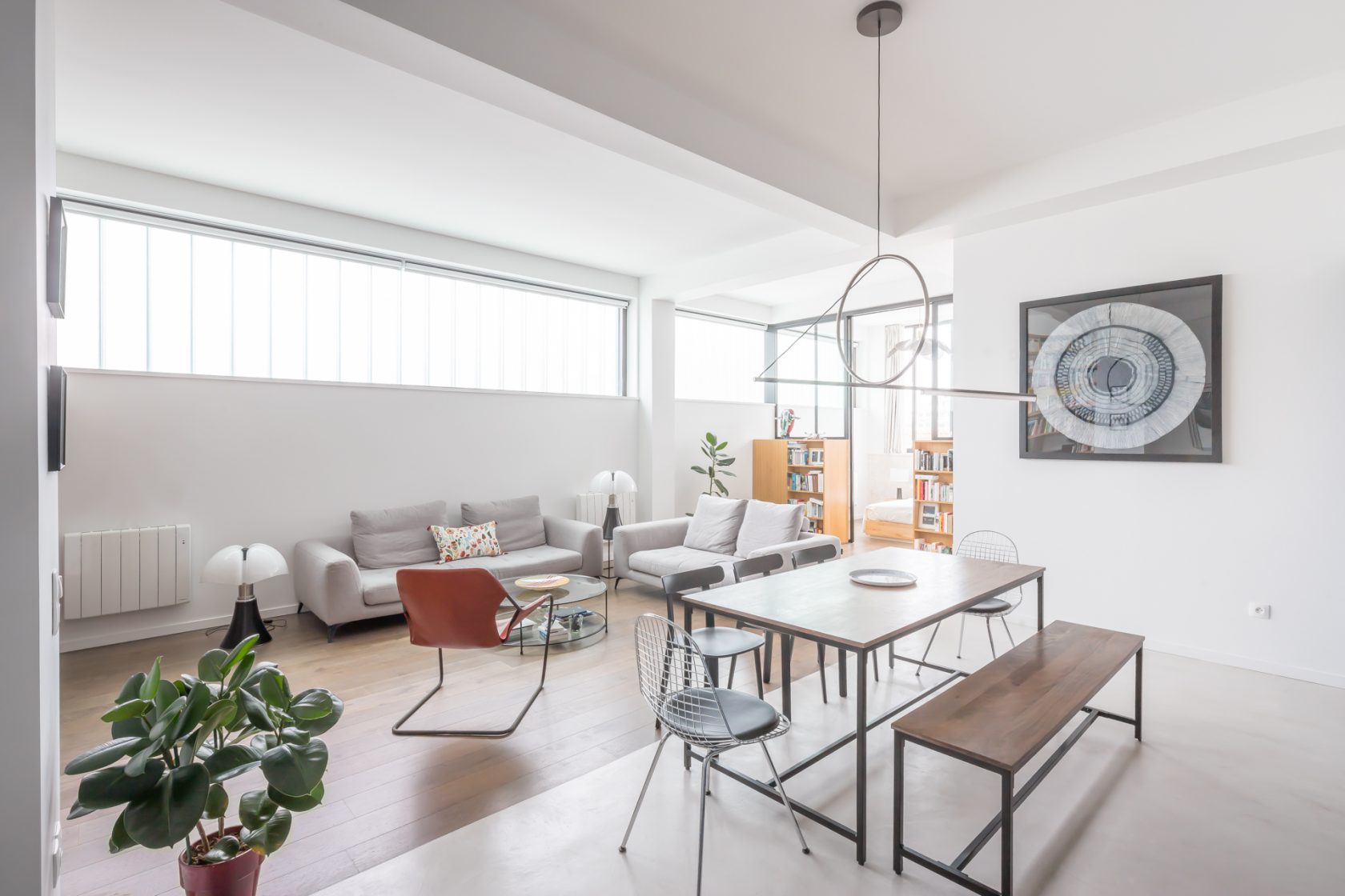 Contemporary loft with glass roofs