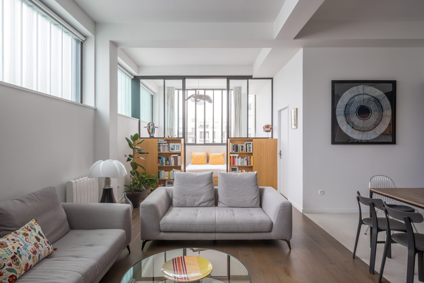 Contemporary loft with glass roofs