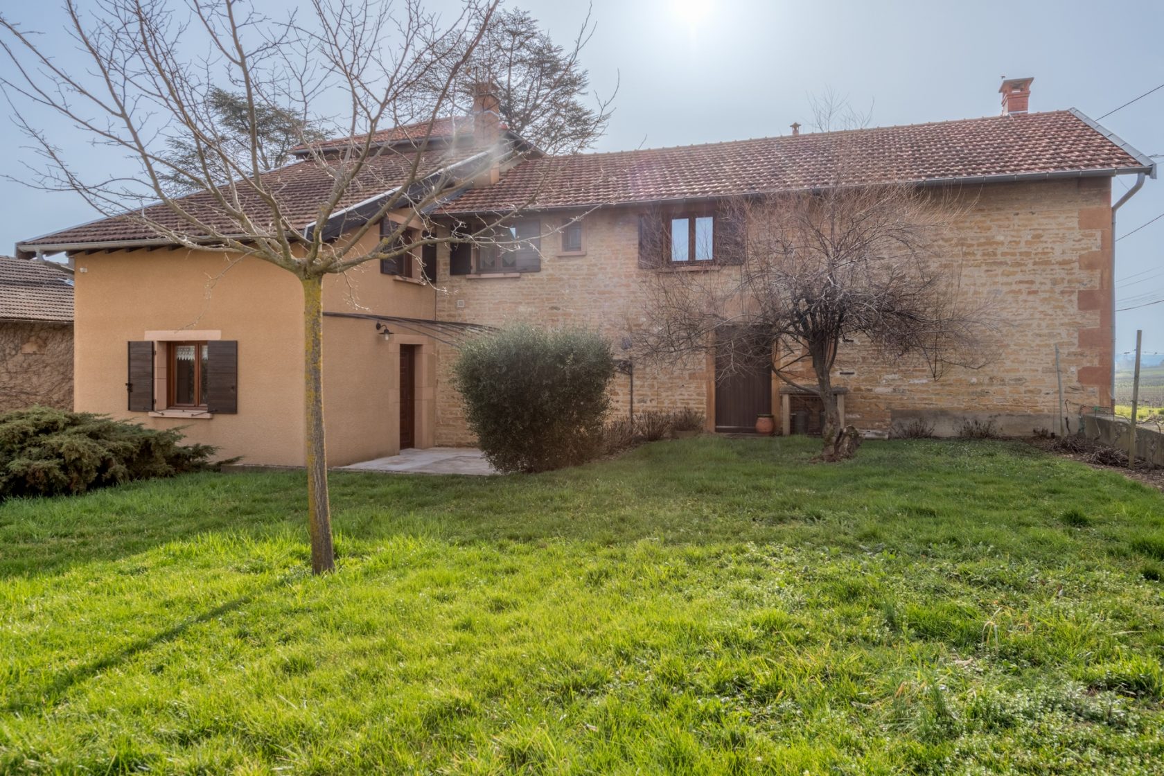 Stone house on the heights of Beaujolais