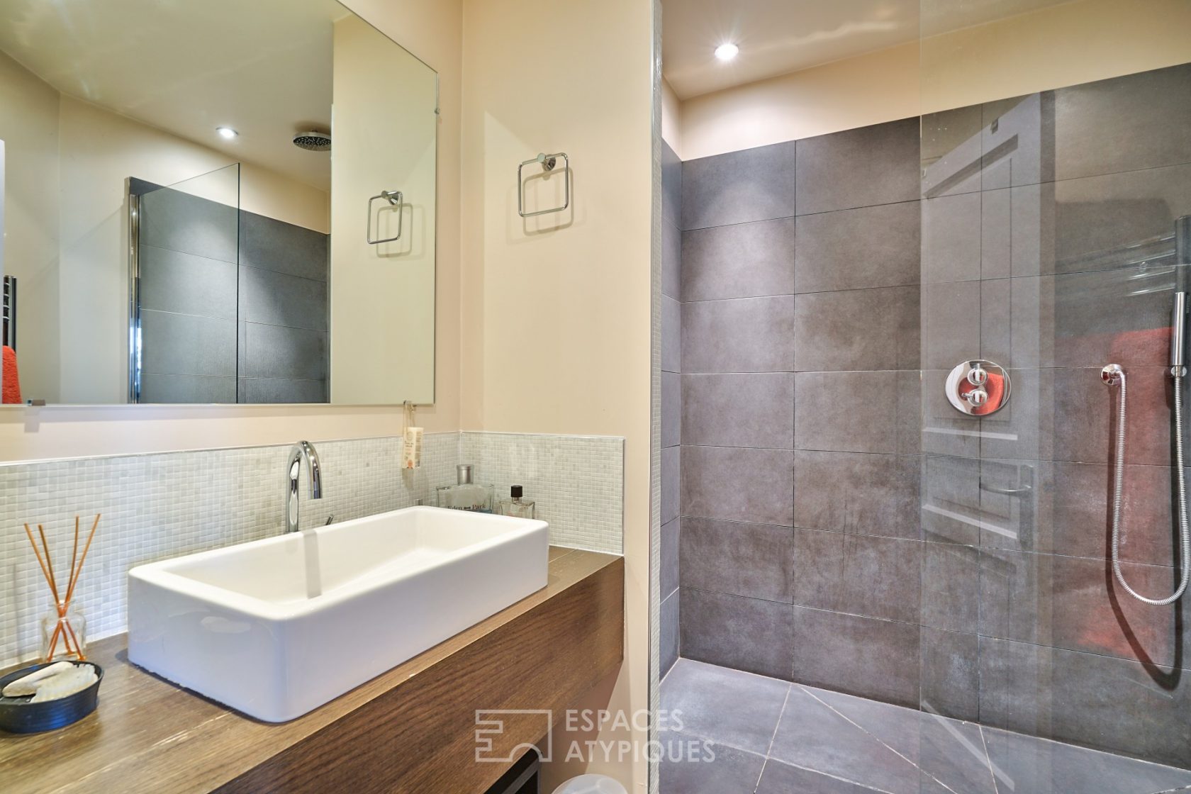 Bright duplex with large living room and view of the castle park