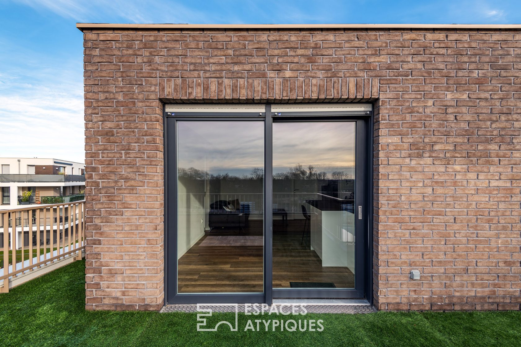 Contemporary attic and its terrace