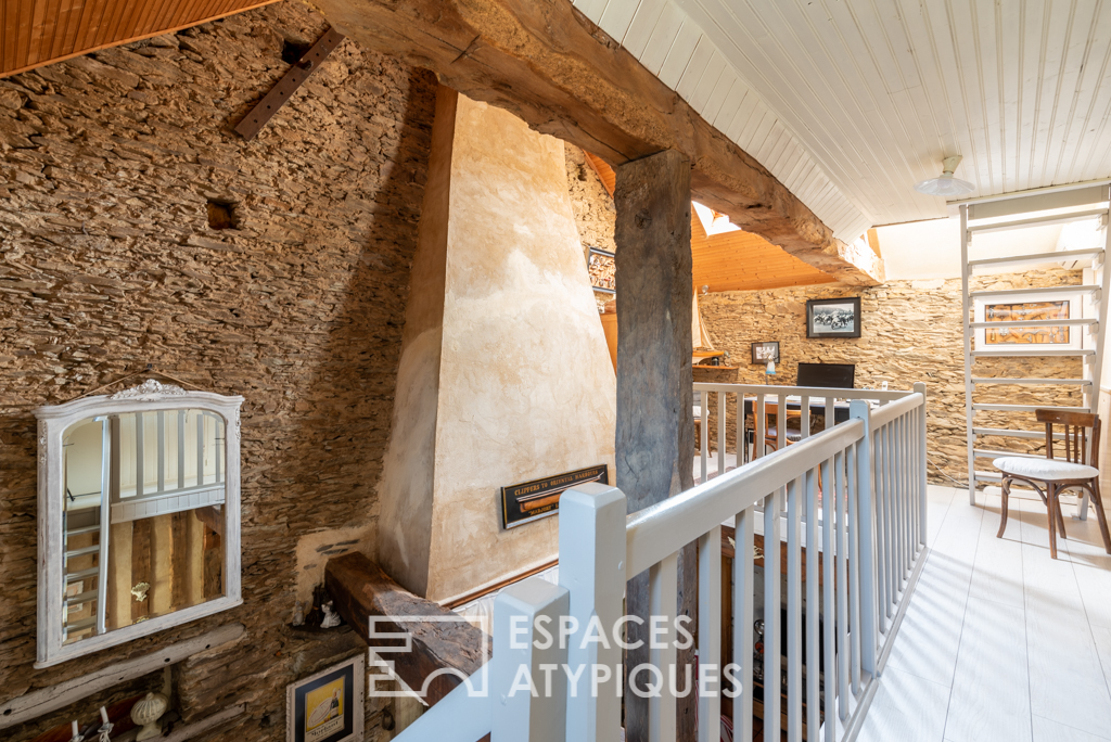 The Breton house with slate stones